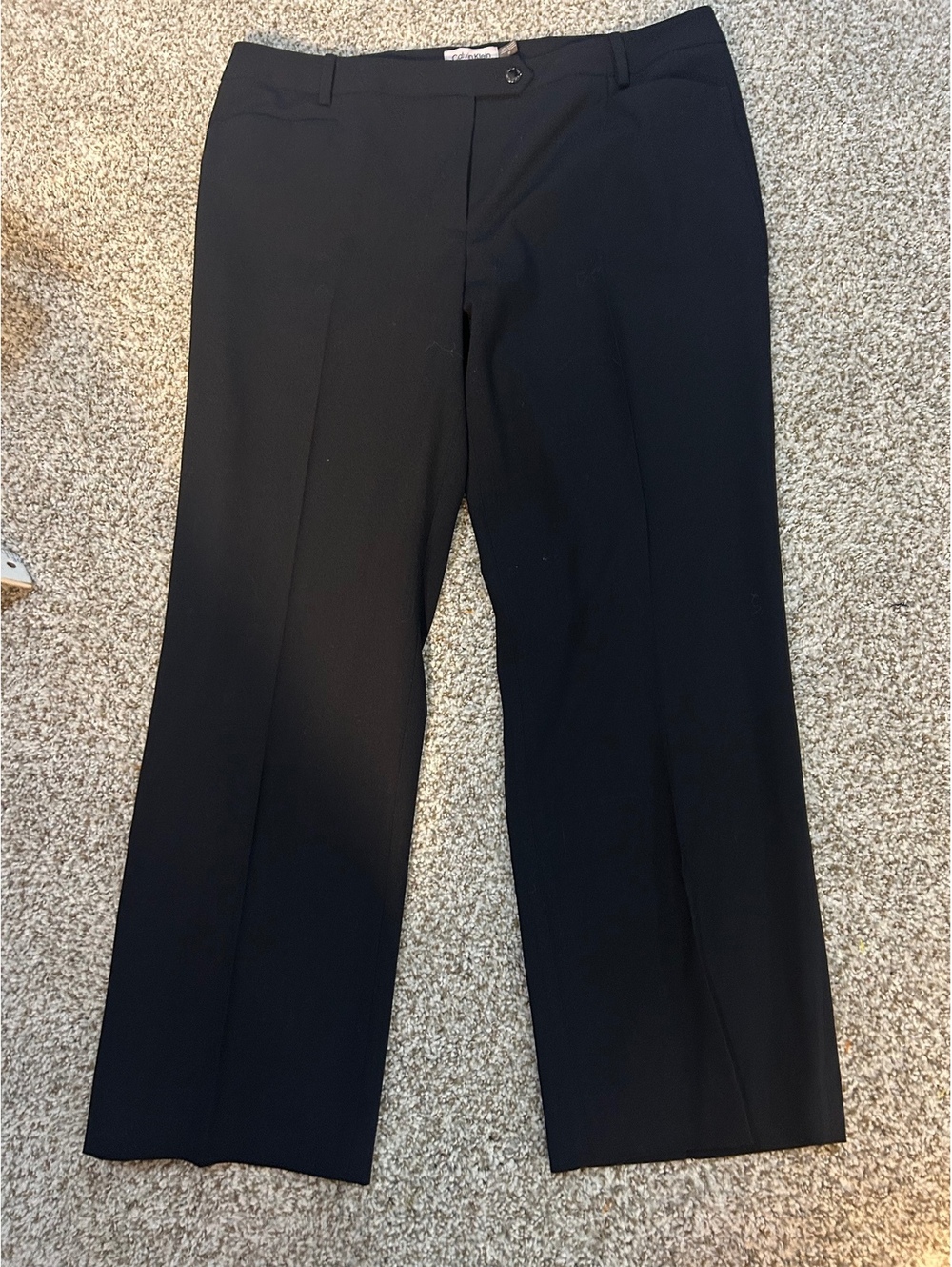 Calvin Klein Authentic Fit Wide Leg Black Dress Pants - Picture 1 of 7